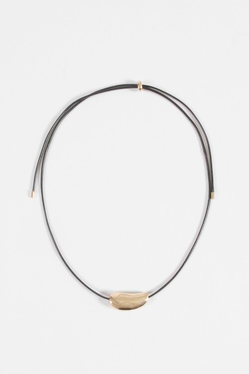 Collar cordón dije curvo dorado