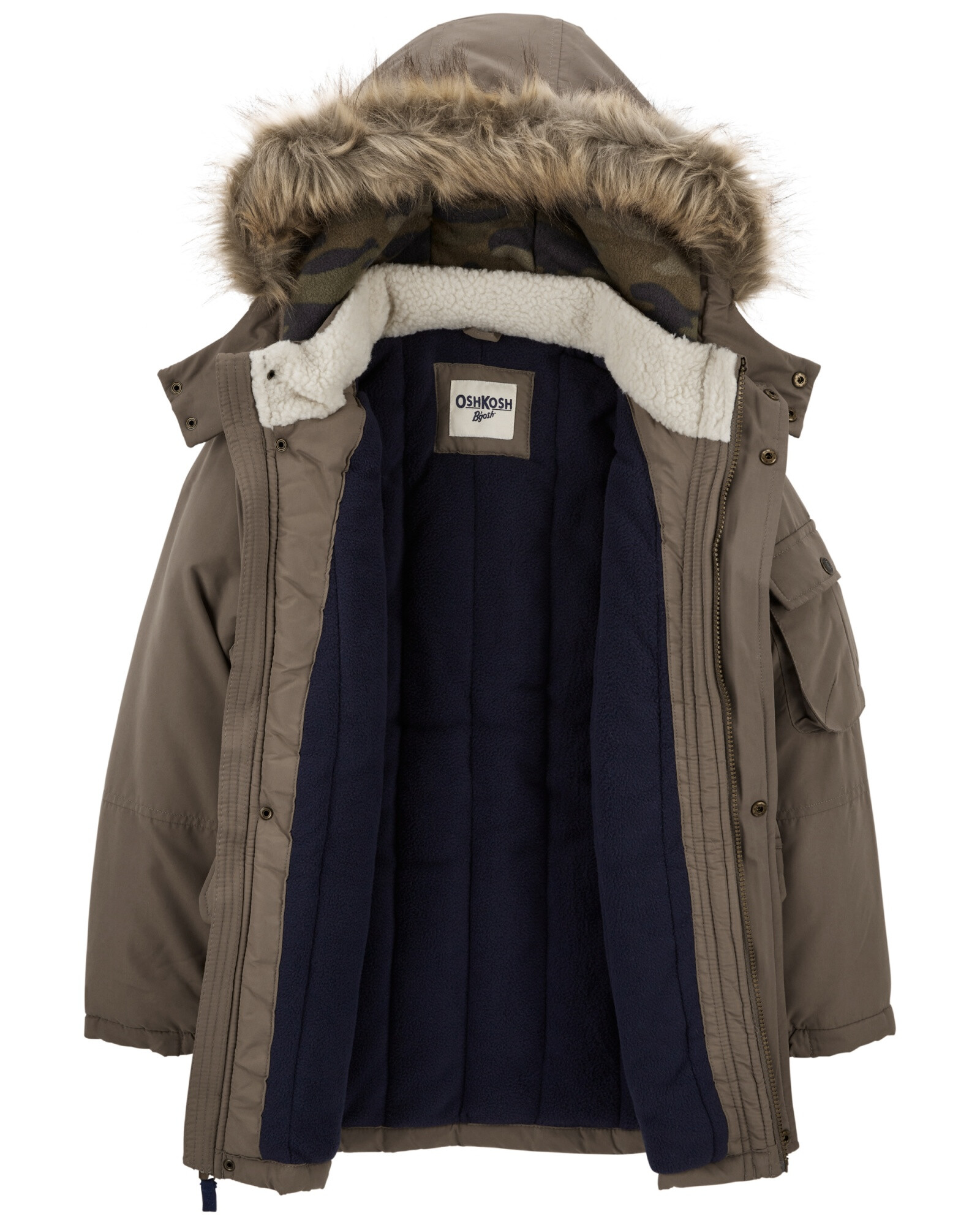 Parka clásica con piel sintética Parka clásica con piel sintética