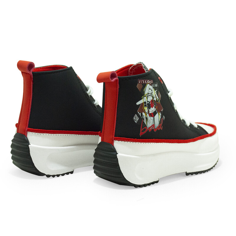 Championes Disney DC Bota c/plat Harley Quinn de Niños - HQICFW25020 Negro