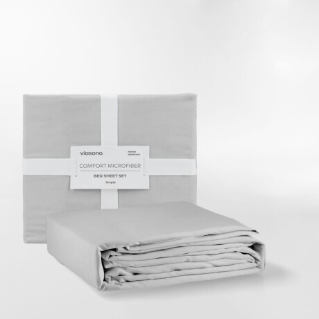 FUNDA DE DUVET MICROFIBER GRIS CLARO - 2 PLAZAS