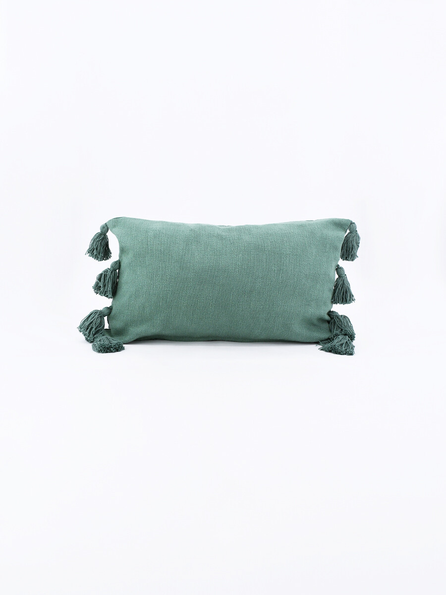FUNDA DE ALMOHADON BORLAS - VERDE 