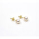 5.5 Mm Caravanas En Oro 18K Y Perlas De Cultivo 5.5 Mm Caravanas En Oro 18K Y Perlas De Cultivo
