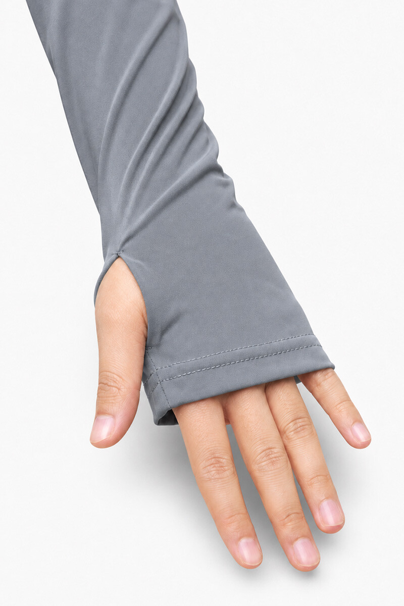 Campera Dama elastizada con dedal Gris