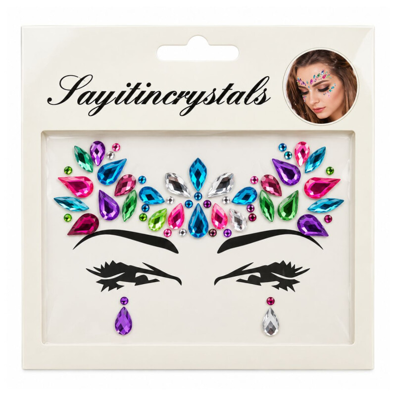 Sticker para Rostro Diamante Multicolor
