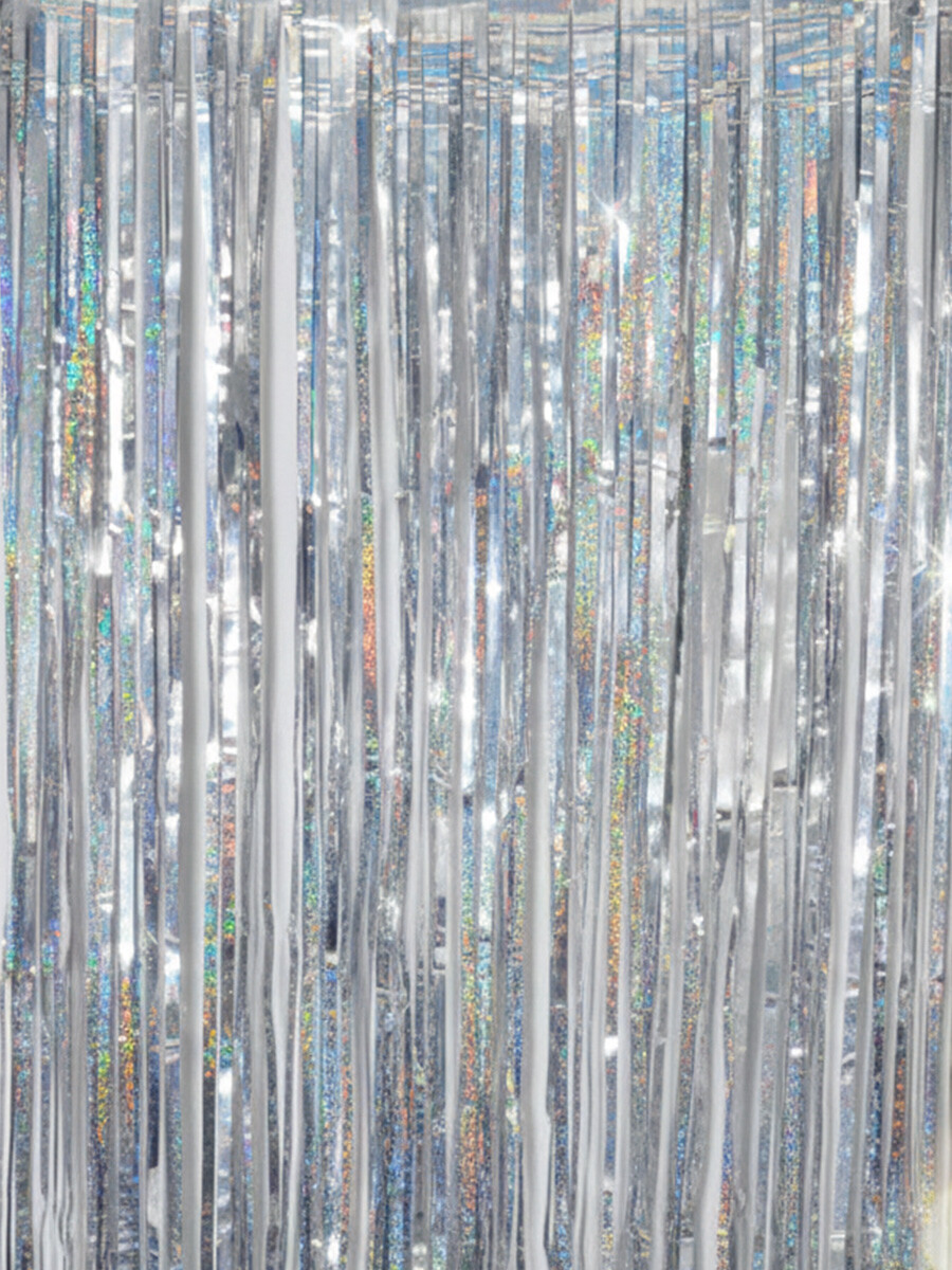 CORTINAS DECORATIVAS - metalizada plateada 