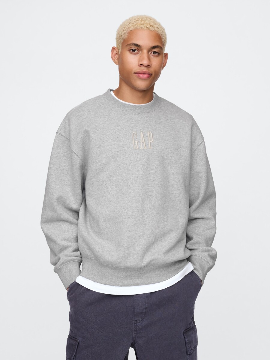 Buzo Deportivo Logo Gap Hombre - Bc15 Lt Grey Heather 