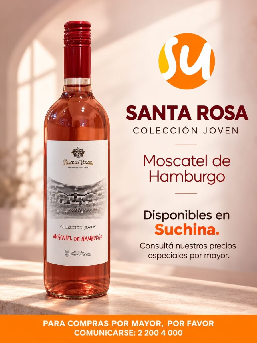 VINO SANTA ROSA 1LT (07) MOSCATEL HAMBURGO ROSAD (VIDRIO)(COL.JOVEN) 
