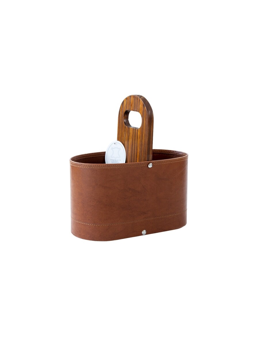 Matera de auto forrada con base de madera - Marron 