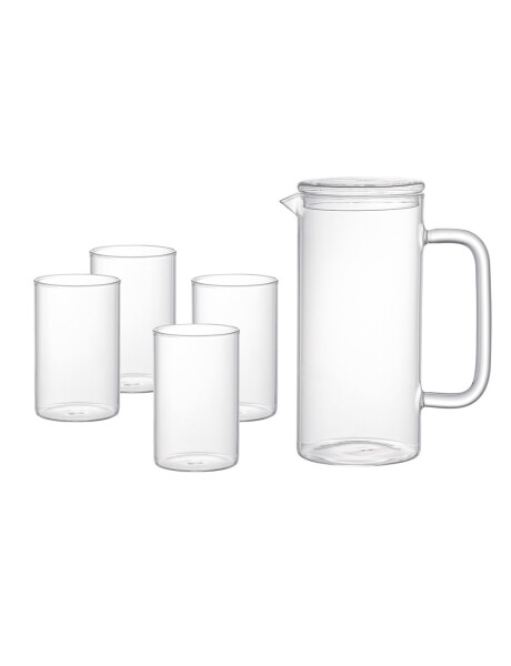 SET JARRA VIDRIO BOROSILICATO 1100ML C/4 VASOS 320ML SET JARRA VIDRIO BOROSILICATO 1100ML C/4 VASOS 320ML