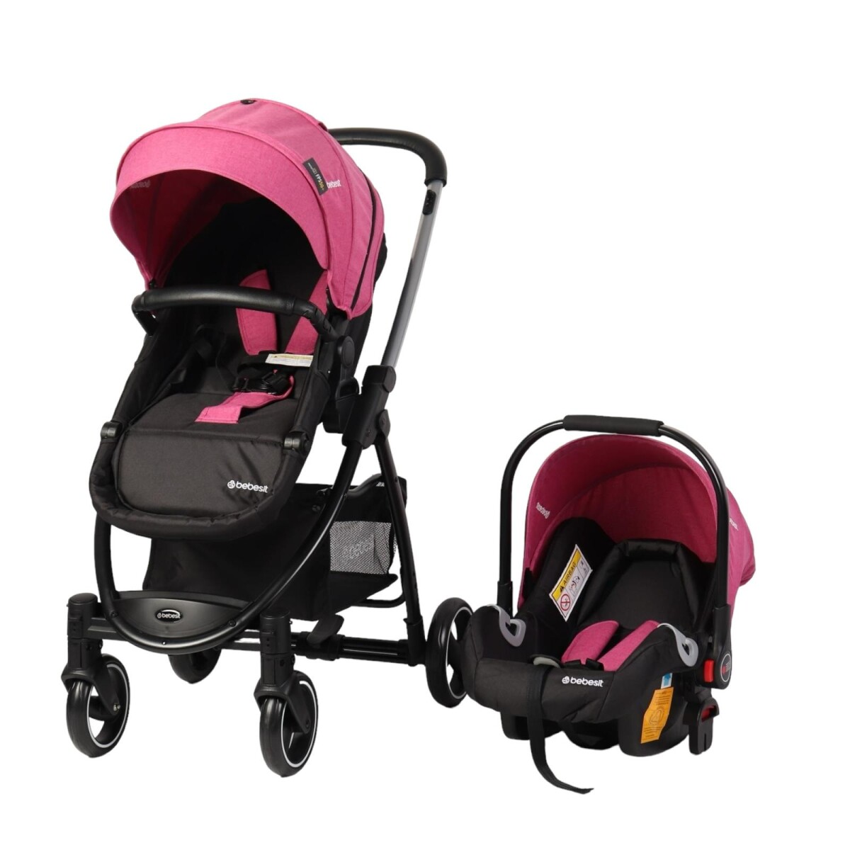 Coche Travel System I-Size Alfa Bebesit - Rosa 