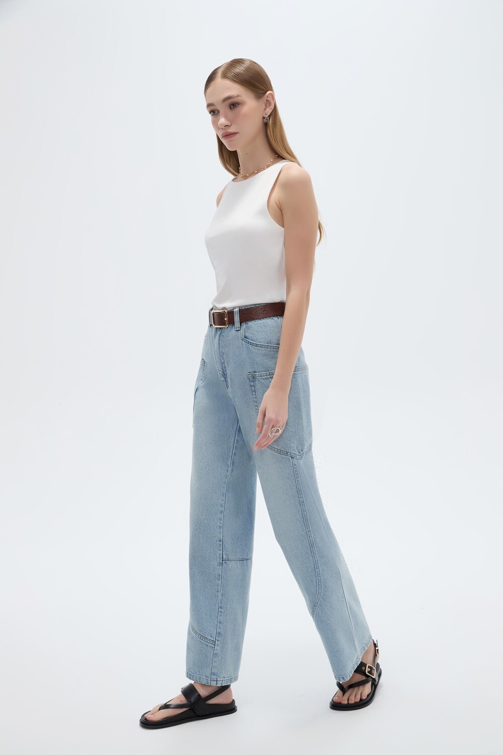Pantalon Avilor Celeste Grisaceo