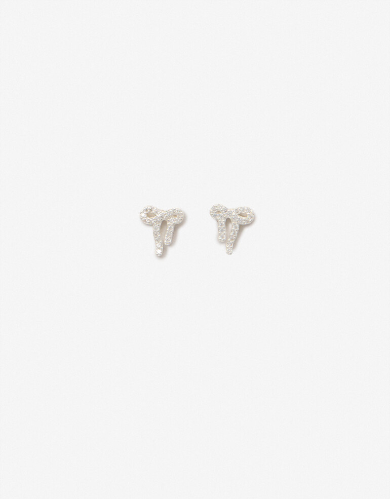 Aros Pasantes Strass Aros Pasantes Moño Plata 925 - Plateado