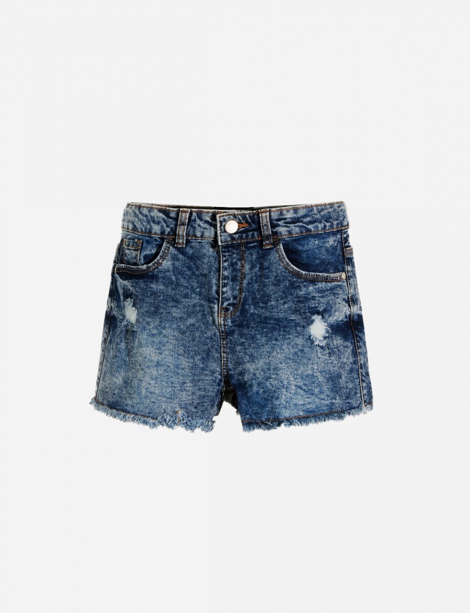 Short de jean con roturas - JEAN MEDIO 