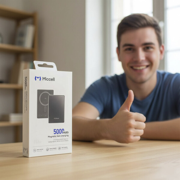 Cargador Portatil Power Bank Magsafe 5000mah Usb-C Miccell Color Gris