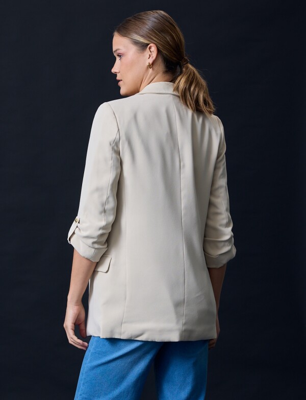 Blazer Manga Botón BEIGE