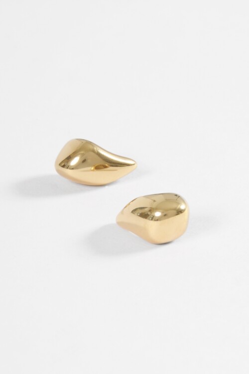 Caravanas acero drop gruesos dorado