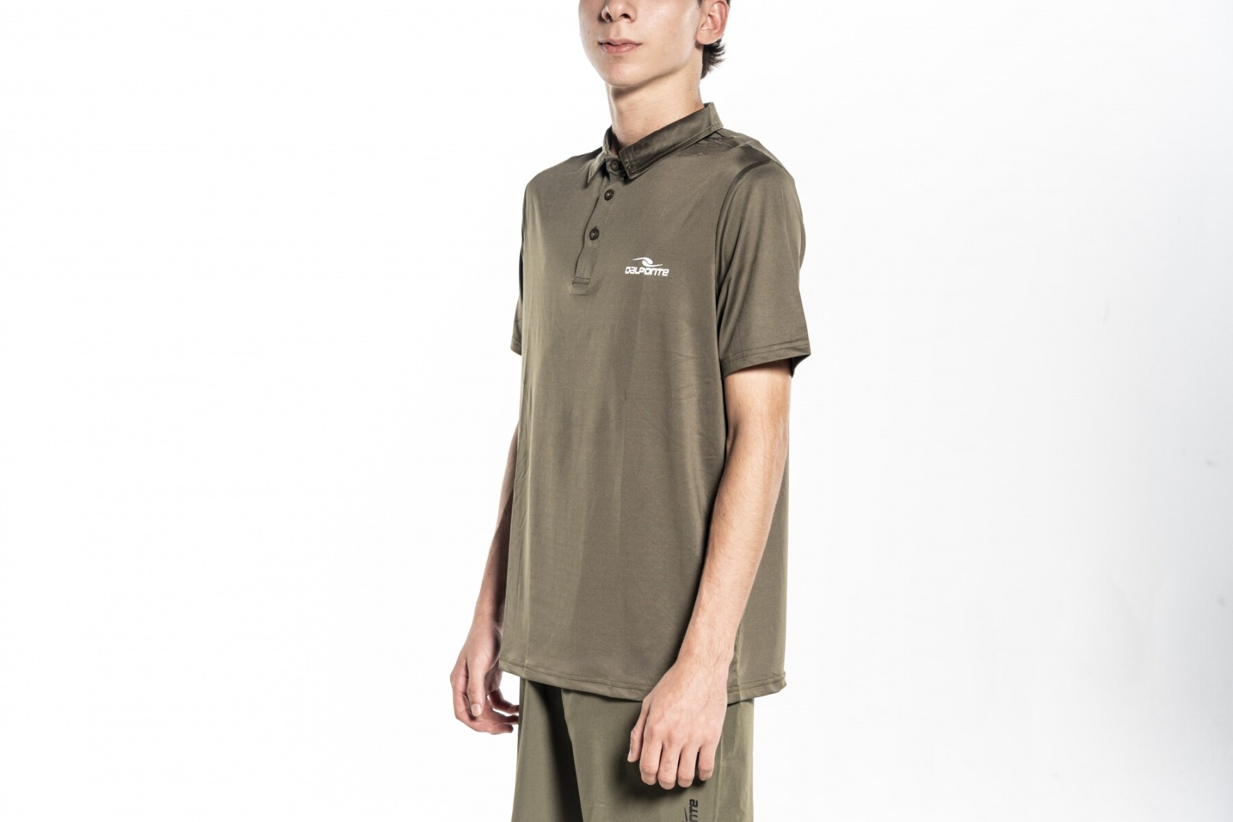 RAPID POLO T-SHIRT MEN BLACK - VERDE MILITAR COLOR LISO 