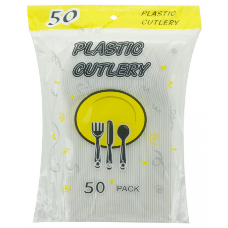 Pack de 50 tenedores descartables de plastico Pack de 50 tenedores descartables de plastico