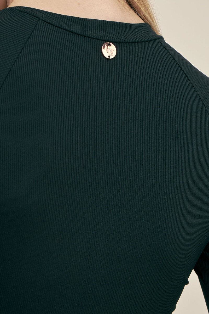 LONG SLEEVE ONE PIECE Black Rib
