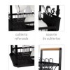 Escurridor de platos 2 pisos metal con madera Negro
