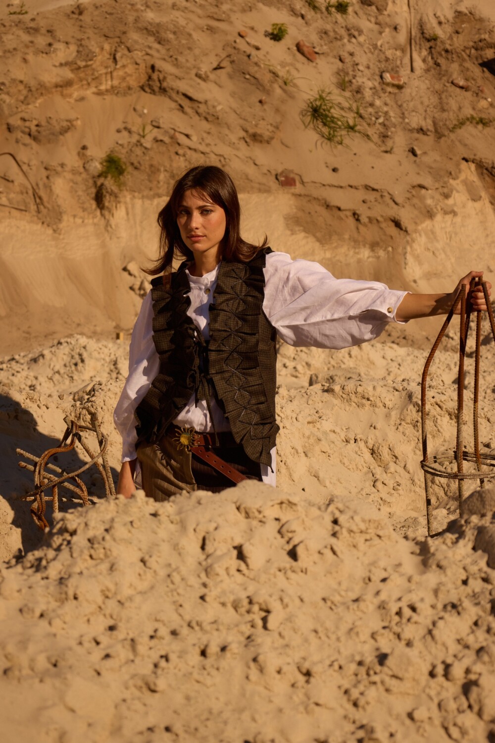 Dancing Queen Vest Tweed Verde / Negro