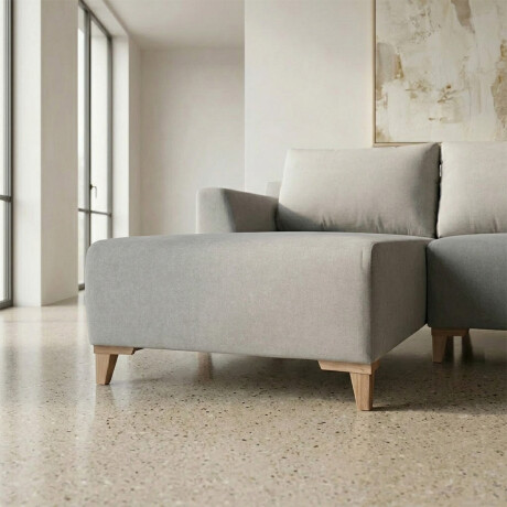 Rinconera Gino - Tela Microfibra - Chaise izquierdo TC1009 (Plata)