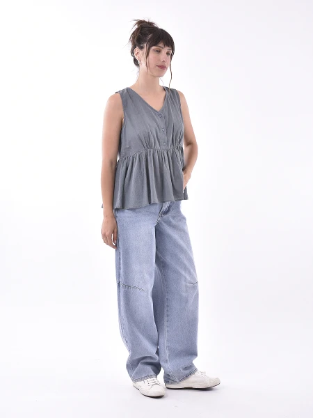 BLUSA MATCHA AZUL PIEDRA
