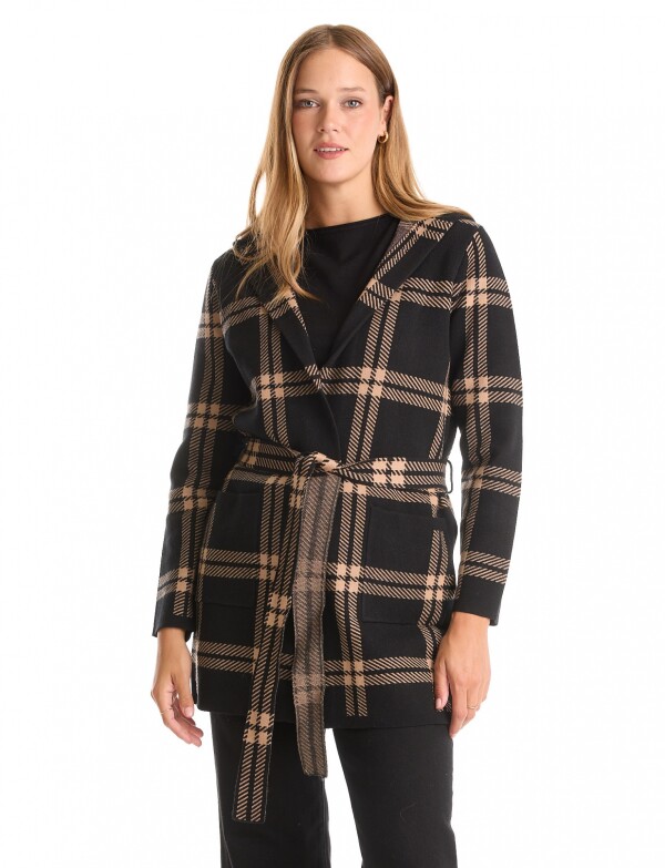 Cardigan Capucha NEGRO/BEIGE