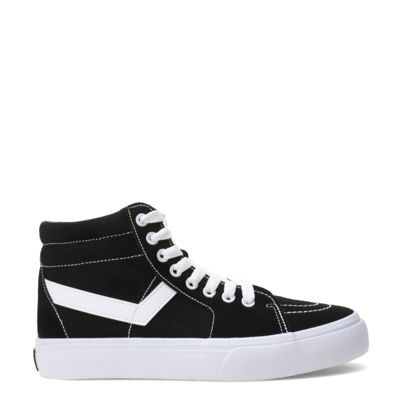 Bota de Mujer PONY Casual Lona Negro - Blanco