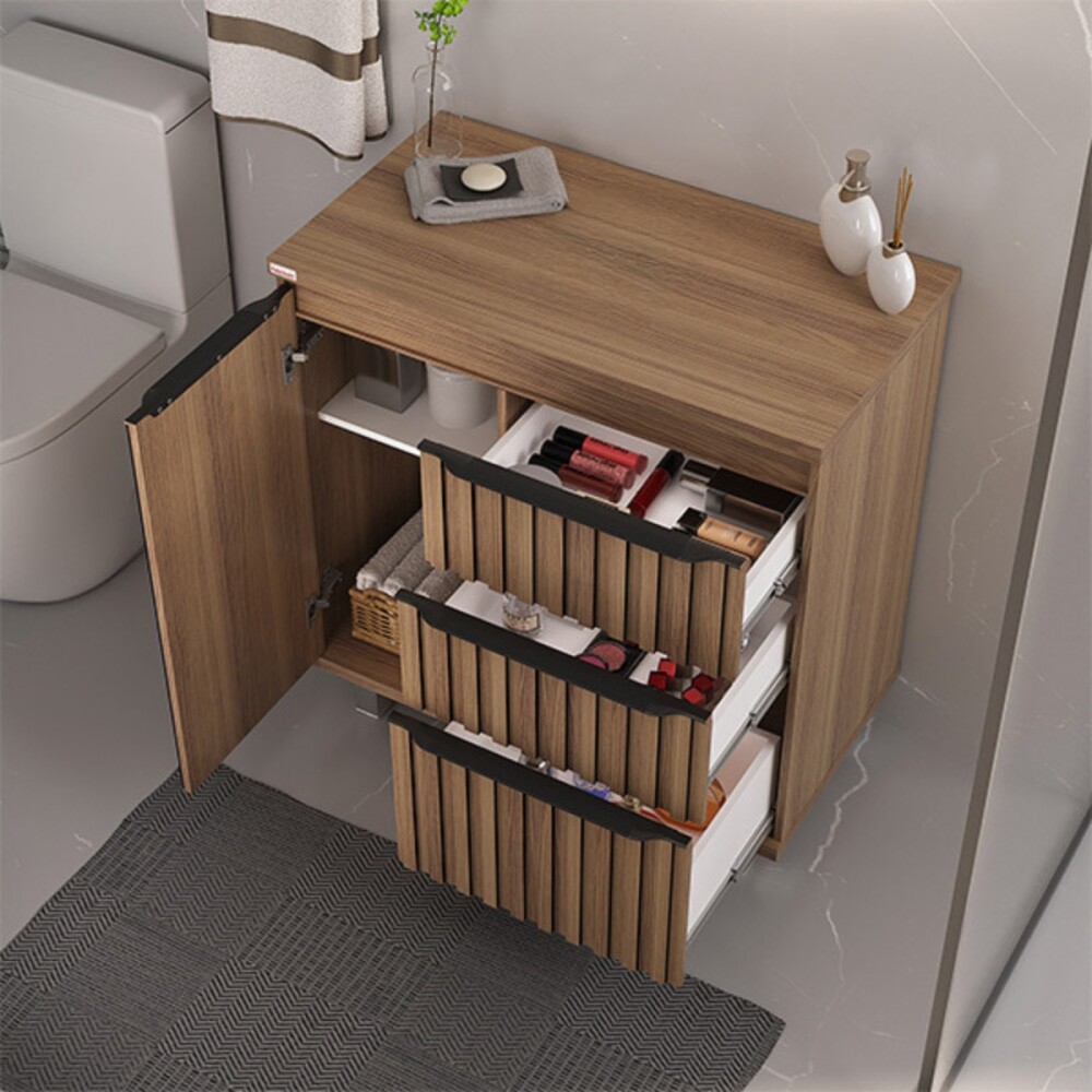 Mueble de baño de pie Cecilia Nogal 78cm sin bacha Mueble De Baño De Pie Cecilia Nogal 78cm Sin Bacha