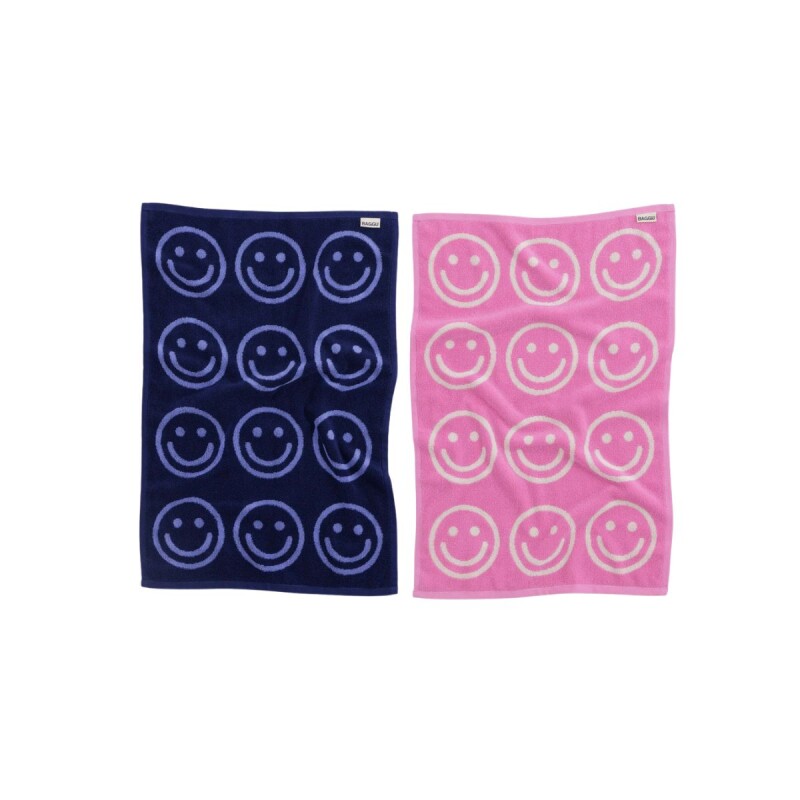 TOALLAMANOSX2 Set X 2 Toallas De Mano 76x51cm Baggu - Happy Pink Blue