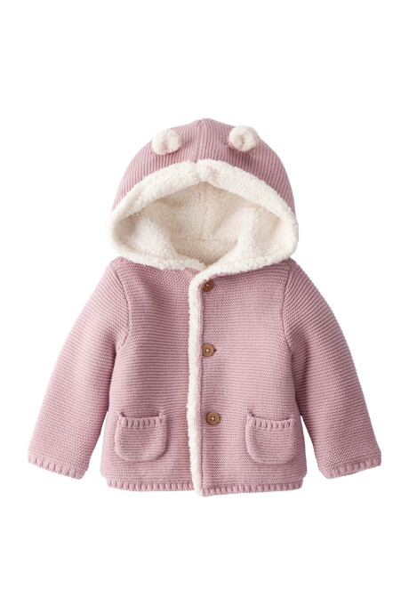 Saco de algodón, con forro de sherpa, rosado Saco de algodón, con forro de sherpa, rosado