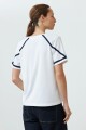 Remera escote en V con vainillas blanco