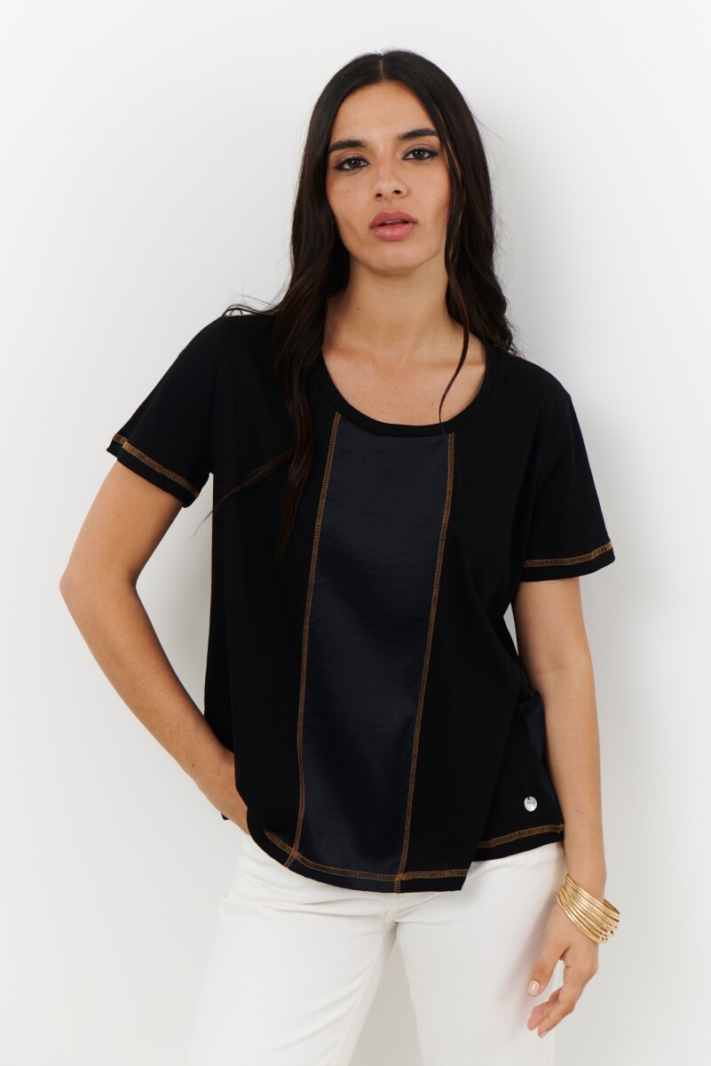 REMERA SATEN - NEGRO 
