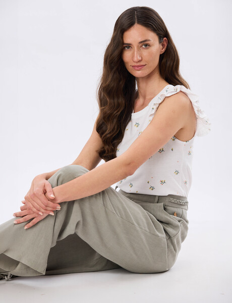 PANTALÓN DE LINO Verde