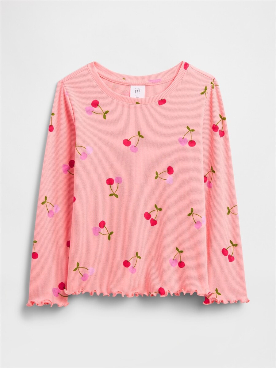Remera Rib Toddler Niña - Creamy Coral 