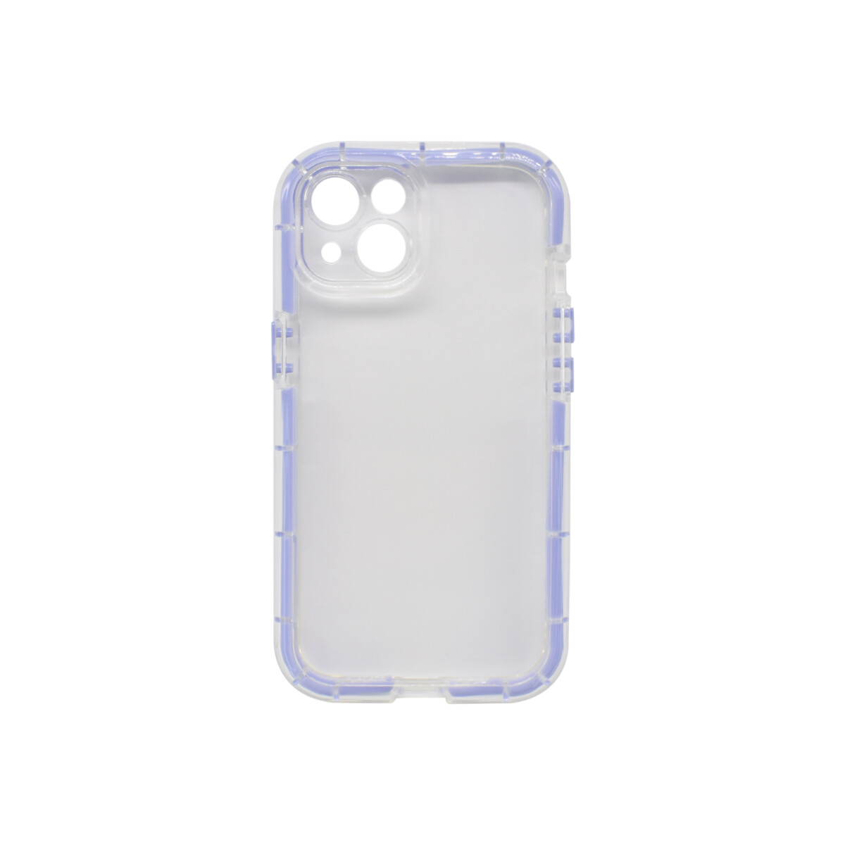 Protector iPhone 13/14 transparente bordes lila 