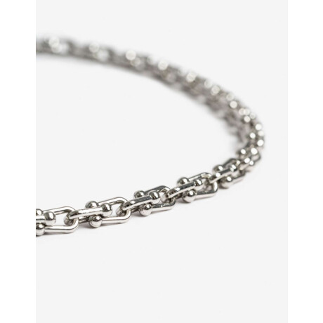 Collares Cortos Metal Plateado Rodio