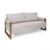 Sofa 3 cuerpos - Brazos madera - Tela Beige Sofa 3 cuerpos - Brazos madera - Tela Beige