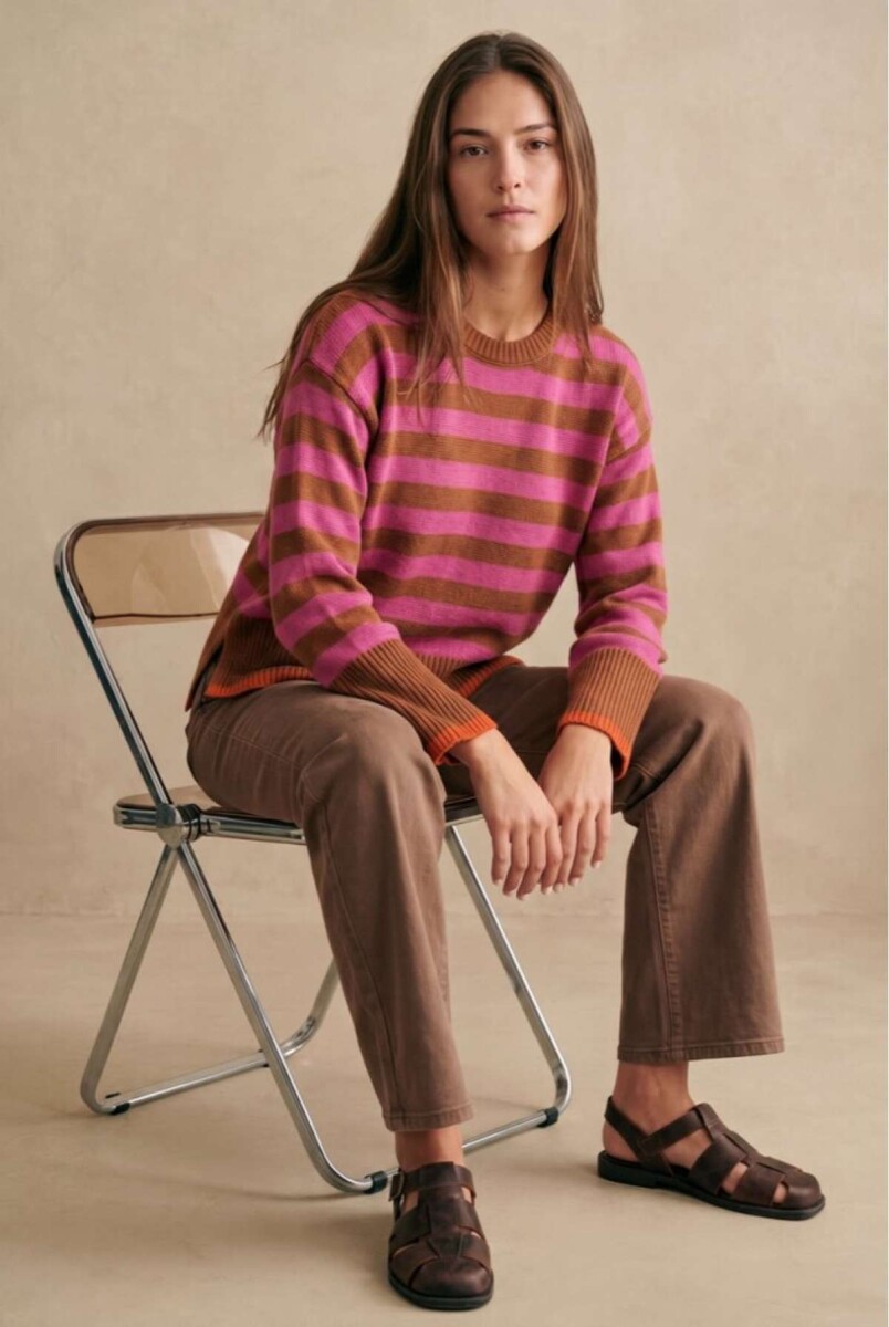 Sweater Rayado - Rosa 