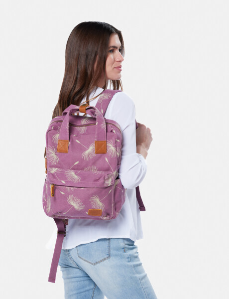MOCHILA DE LONA ESTAMPADA Rosado