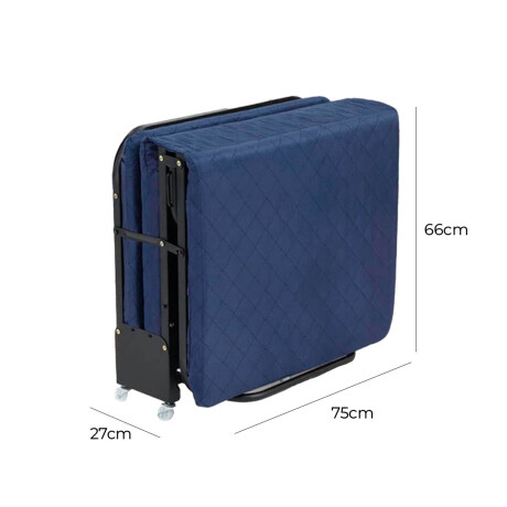 Catre Cama Plegable 180x75cm Acolchonado P/camping Azul