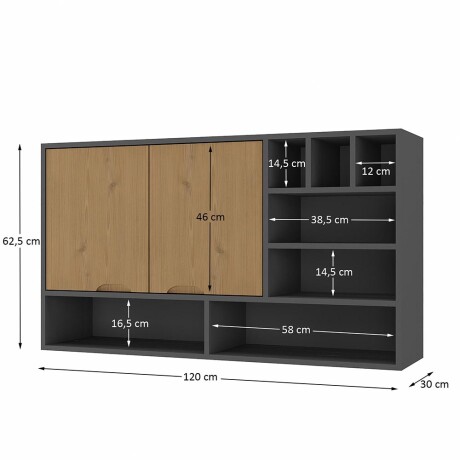 Aereo 2 puertas Linea Veneza Grafito/Miel