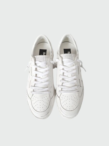 Golden Goose-Championes de cuero acordonados, Ball star Blanco