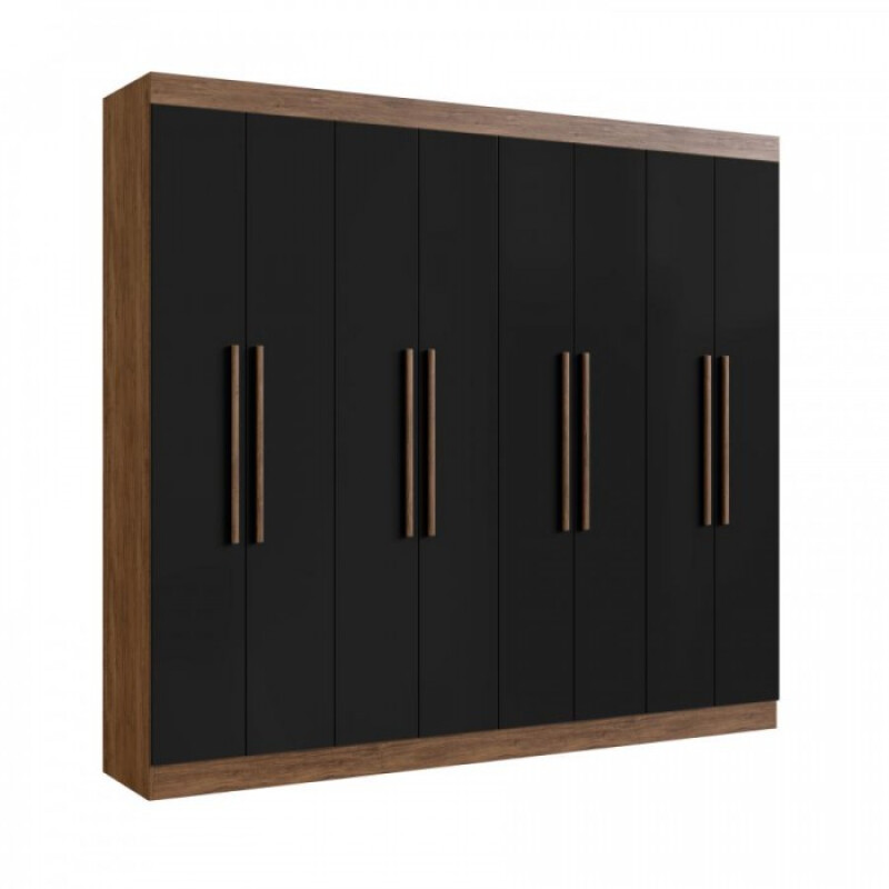 Ropero Placard 8 Puertas 4 cajones Dormitorio Negro