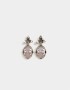 Aros Colgantes Cortos Color Tendencia Aros Colgantes Flores - Plateado Antique Silver