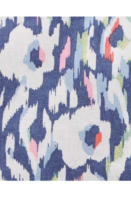 Blusa Floral de Lino Sin color