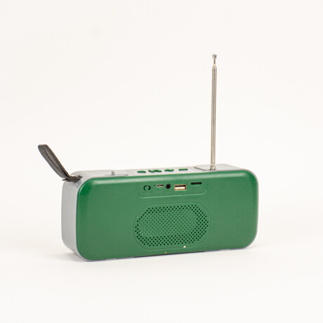 Parlante Rectangular Con Bluetooth Usb A Batería Verde