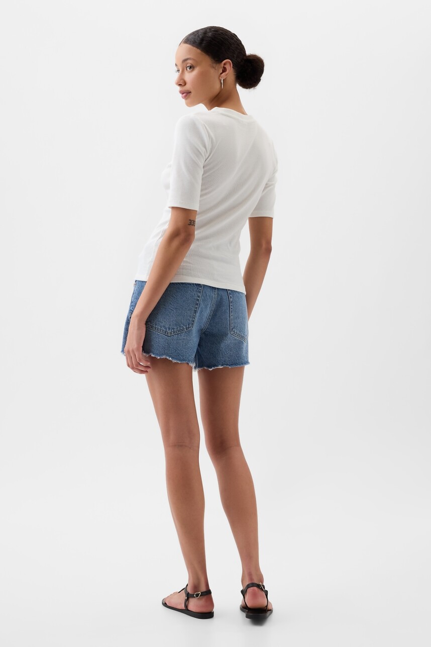 Remera Manga Corta Con Botones Mujer New Off White