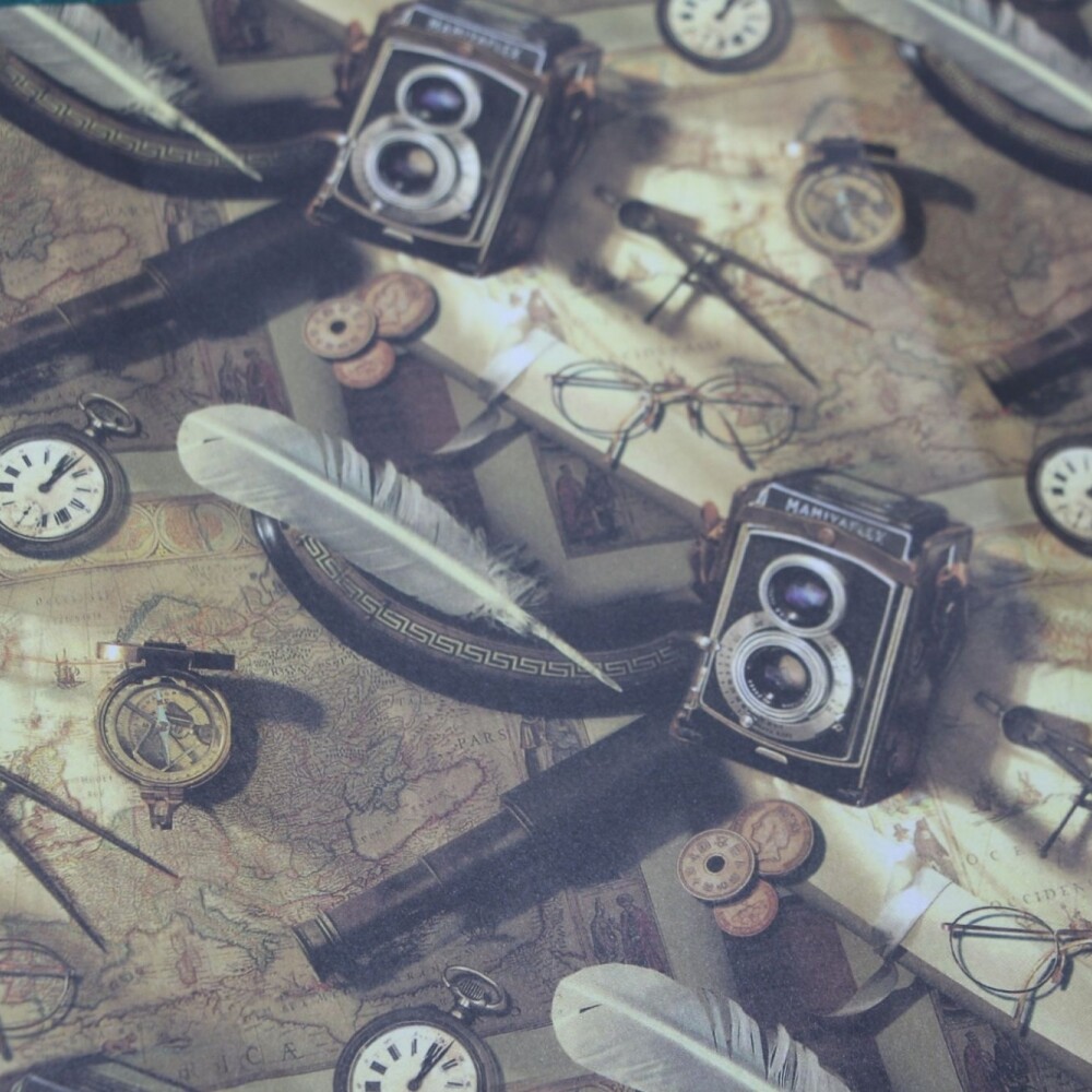 PAPEL DE REGALO 75 X 50 PLUMAS CAMARAS